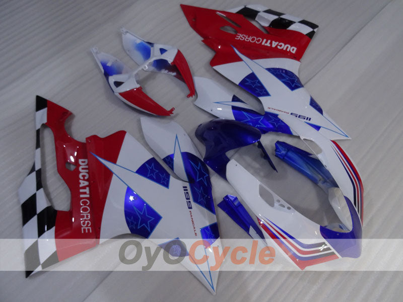 Carenado inyectado para Ducati 1199 11-14 - Rojo, Blanco - Estilo de fábrica #OYO87903388 Imagen principal del producto
