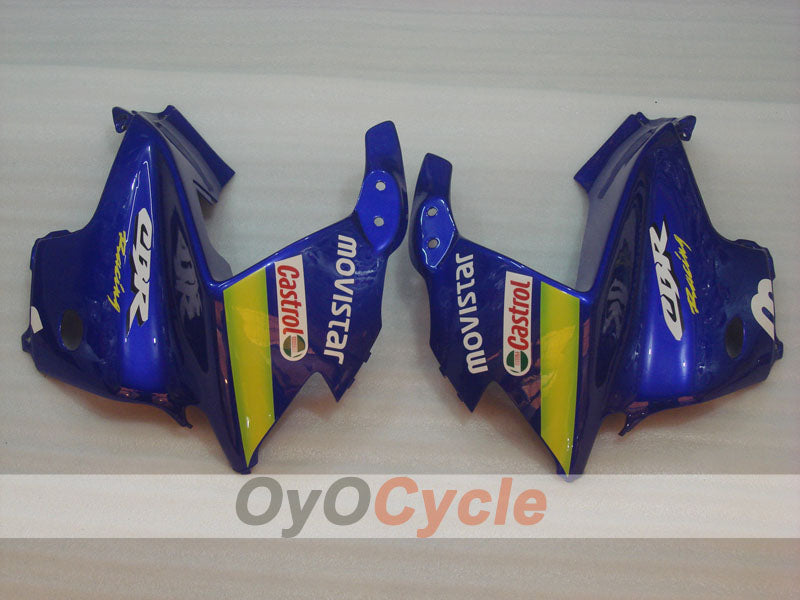 Kit de carenado de inyección para CBR600F3 95-96 - Amarillo, Azul - Castrol, Movistar #OYO87900023