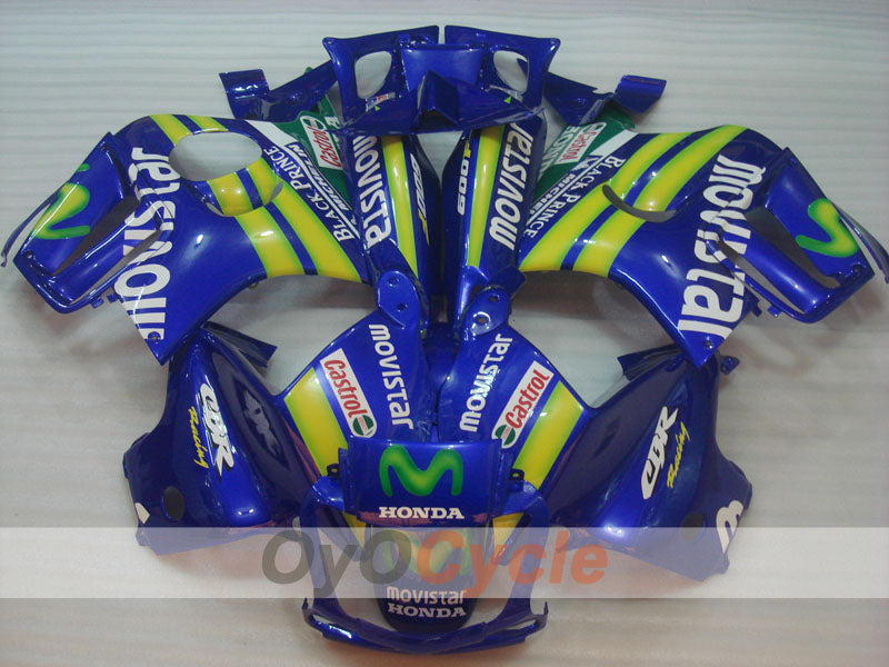 Kit de carenado de inyección para CBR600F3 95-96 - Amarillo, Azul - Castrol, Movistar #OYO87900023