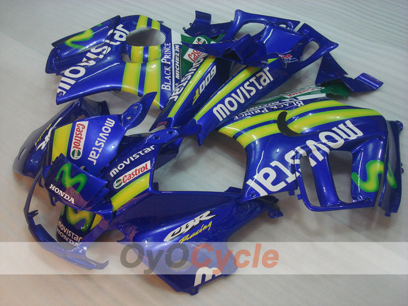 Kit de carenado de inyección para CBR600F3 95-96 - Amarillo, Azul - Castrol, Movistar #OYO87900023