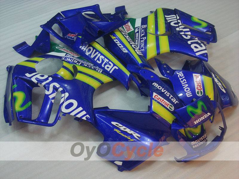 Kit de carenado de inyección para CBR600F3 95-96 - Amarillo, Azul - Castrol, Movistar #OYO87900023