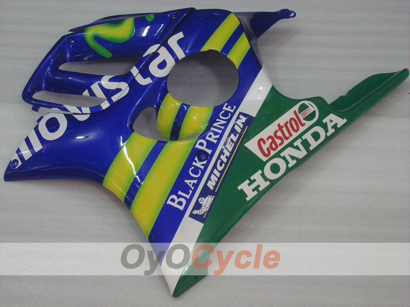 Kit de carenado por inyección para CBR600F3 97-98 - Amarillo, Azul - Castrol, Movistar #OYO87900071