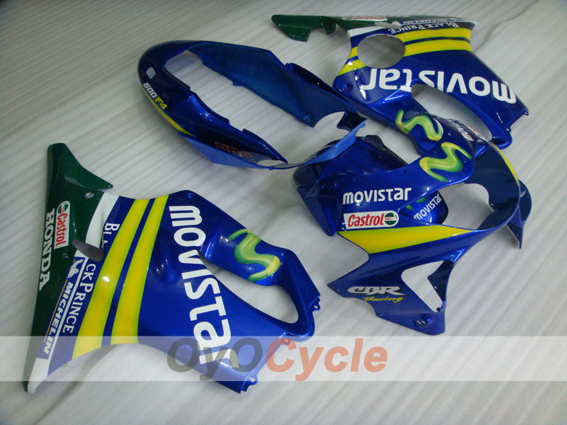 Kit de carenado por inyección para CBR600F4 99-00 - Amarillo, Blanco - Castrol, Movistar #OYO87900116 Imagen principal del producto