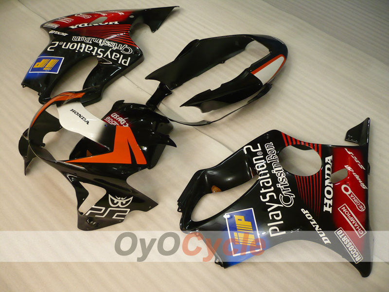 Kit de carenado por inyección para CBR600F4 99-00 - Rojo, Negro - DUNLOP, Play Station #OYO87900138