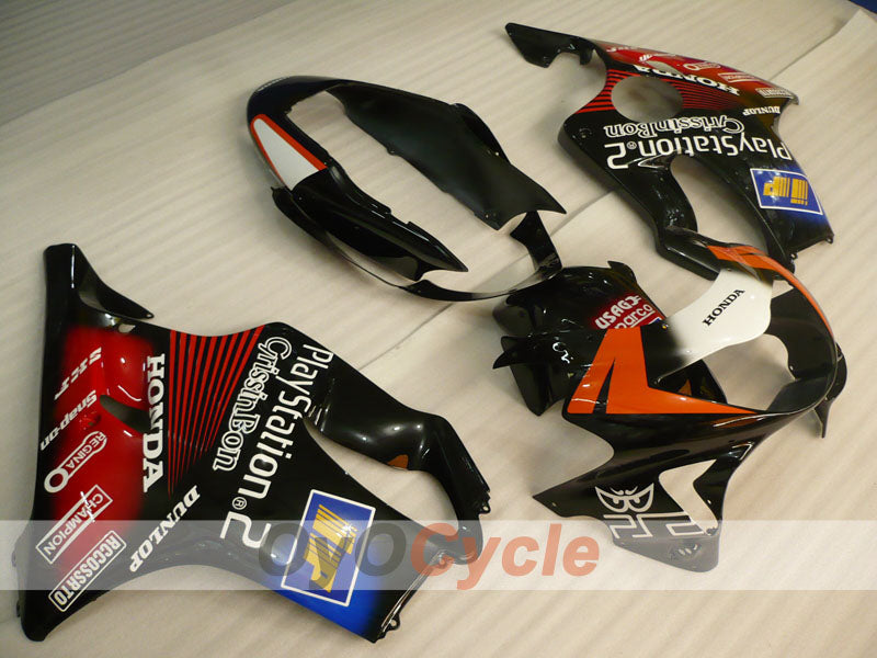 Kit de carenado por inyección para CBR600F4 99-00 - Rojo, Negro - DUNLOP, Play Station #OYO87900138