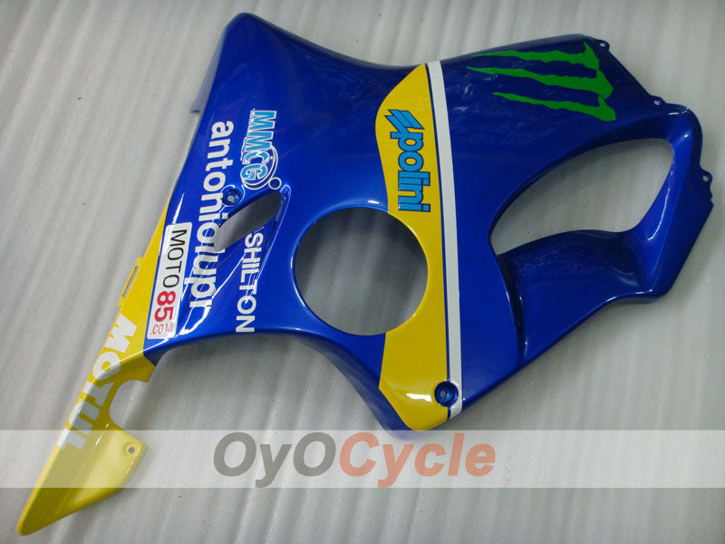 Kit de carenado de inyección para CBR600F4 99-00 - Amarillo, Azul - Monster, MOTUL #OYO87904844