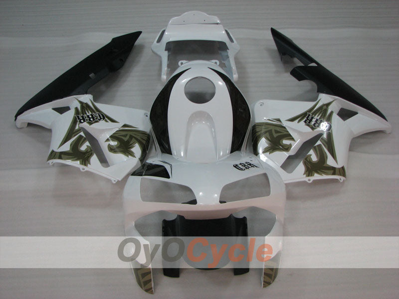 Carenado de inyección para CBR600RR 03-04 - Blanco, Negro - Estilo de fábrica #OYO87904892
