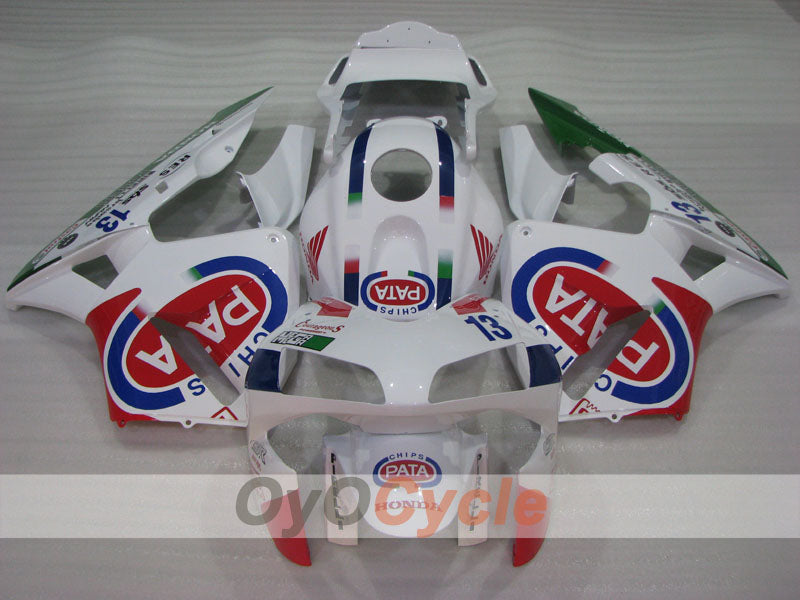 Kit de carenado por inyección para CBR600RR 03-04 - Rojo, Blanco - PATA #OYO87904900