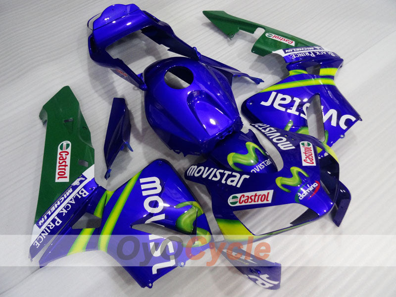 Kit de carenado por inyección para CBR600RR 03-04 - Amarillo, Azul - Movistar #OYO87904904