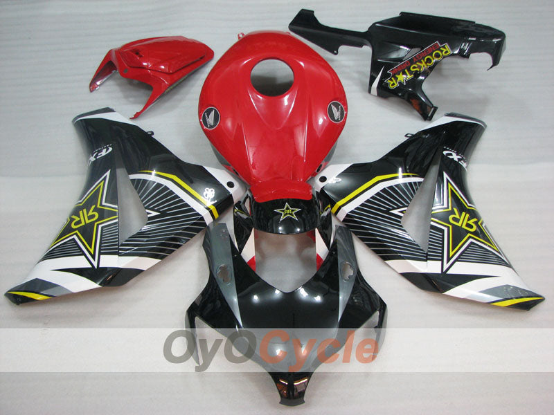Carenado de inyección para CBR1000RR 08-11 - Rojo, Negro - Rockstar #OYO87905017 Imagen secundaria del producto