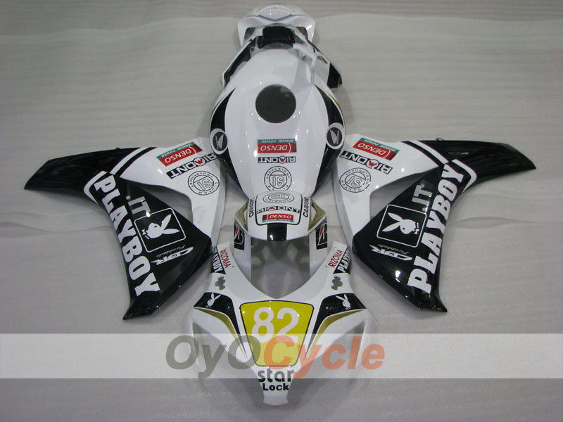 Kit de carenado por inyección para CBR1000RR 08-11 - Blanco, Negro - PlayBoy #OYO87905032