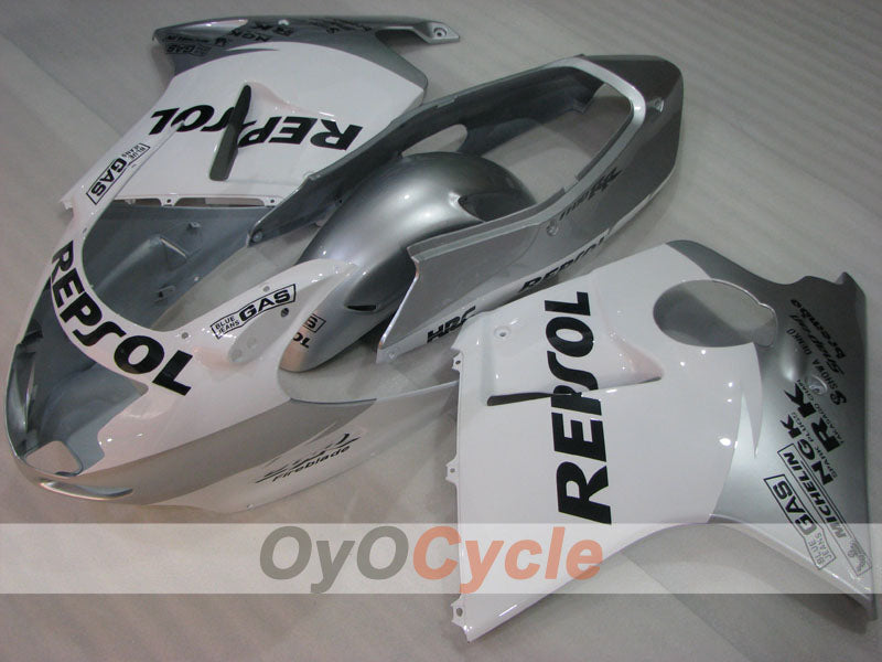 Kit de carenado por inyección para CBR1100XX 96-07 - Blanco, Plateado - Repsol #OYO87905043