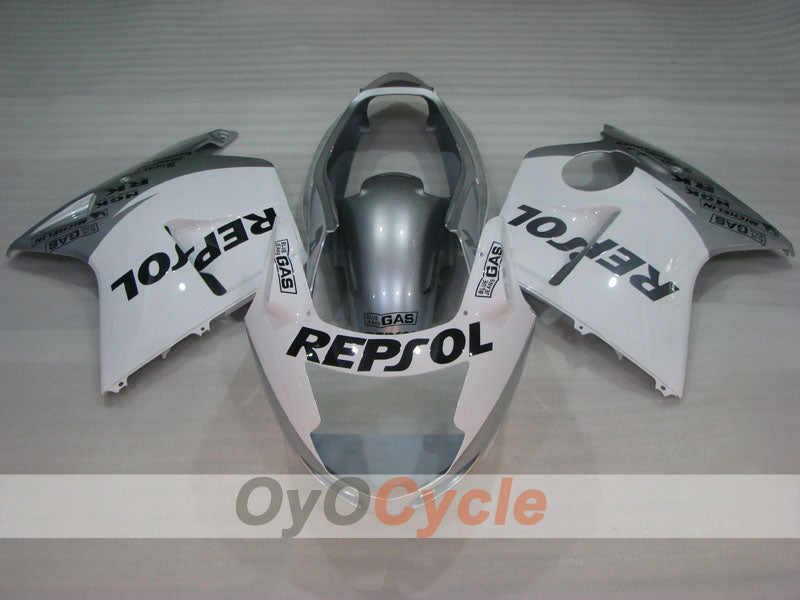 Kit de carenado por inyección para CBR1100XX 96-07 - Blanco, Plateado - Repsol #OYO87905043