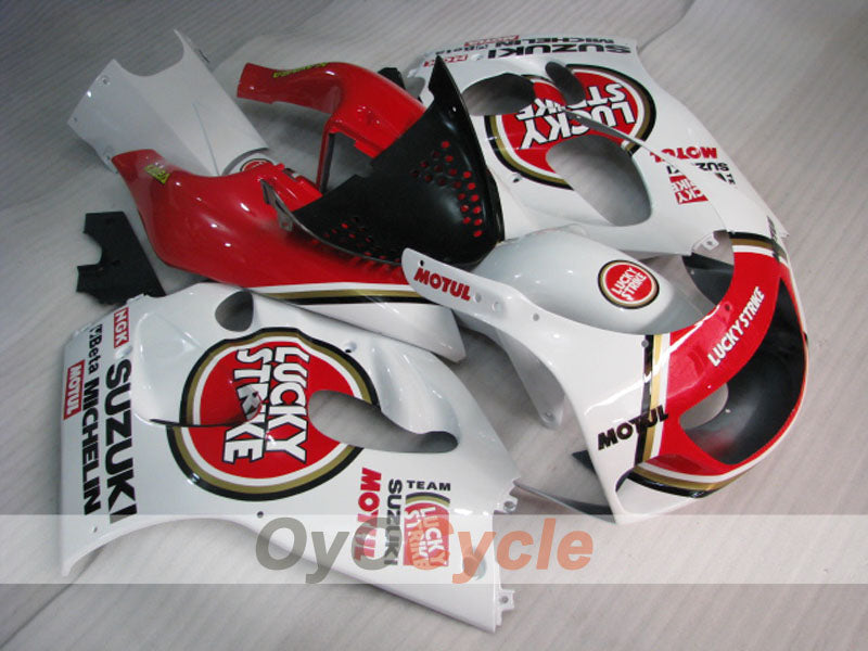 Kit de carenado para Suzuki GSXR600 97-00 - Rojo, Blanco - Lucky Strike #OYO87905056