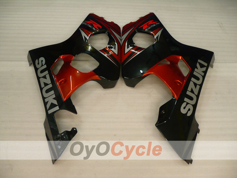 Kit de carenado por inyección para GSXR600 04-05 - Naranja, Negro - Estilo de fábrica #OYO87905234