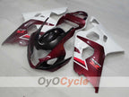 Kit de carenado por inyección para GSXR600 04-05 - Color Rojo Vino, Blanco - Estilo de fábrica #OYO87905238