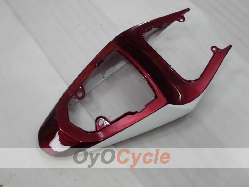 Kit de carenado por inyección para GSX R750 04-05 - Color Vino Tinto, Blanco - Estilo de Fábrica #OYO87905275
