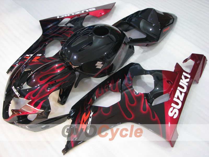 Carenado de inyección para GSXR600 04-05 - Rojo, Negro - Llama #OYO87905264