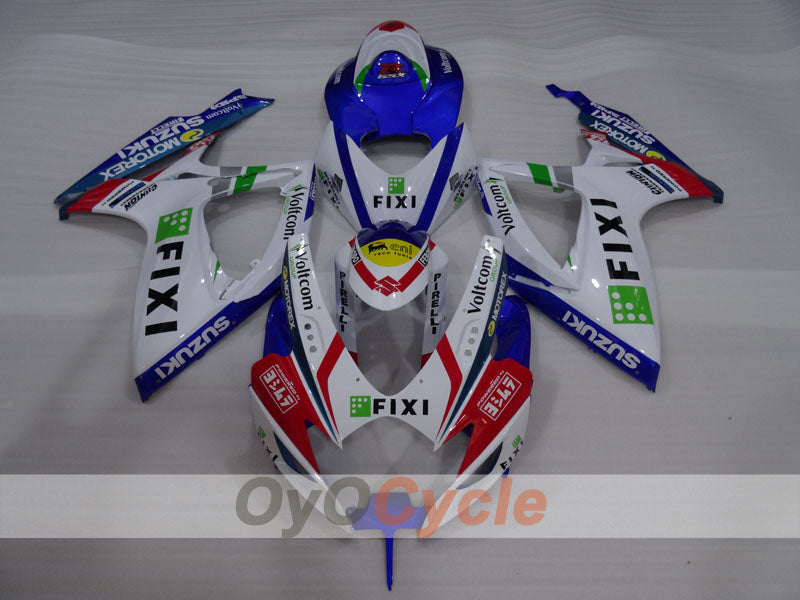 Kit de carenado por inyección para GSX R750 06-07 - Azul, Blanco - FIXI #OYO87905341
