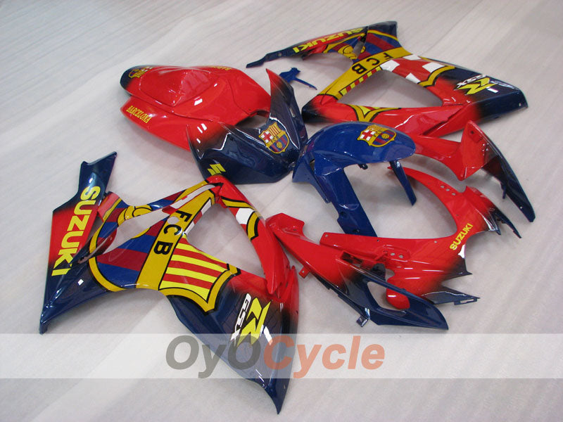 Kit de carenado de inyección para GSX R600 06-07 - Rojo, Azul - FCB #OYO87905305