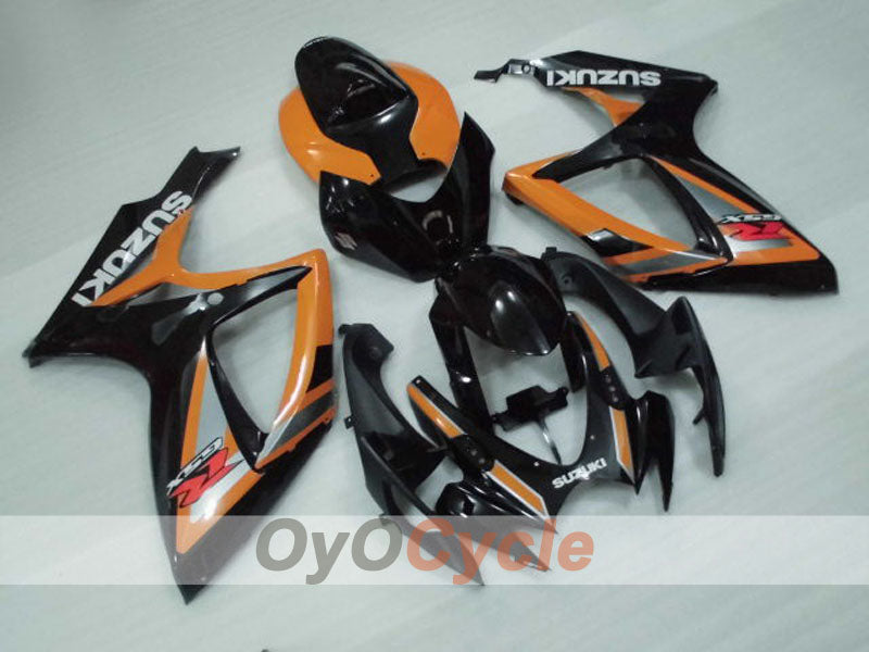 Kit de carenado por inyección para GSX R750 06-07 - Naranja, Negro - Estilo de fábrica #OYO87905344