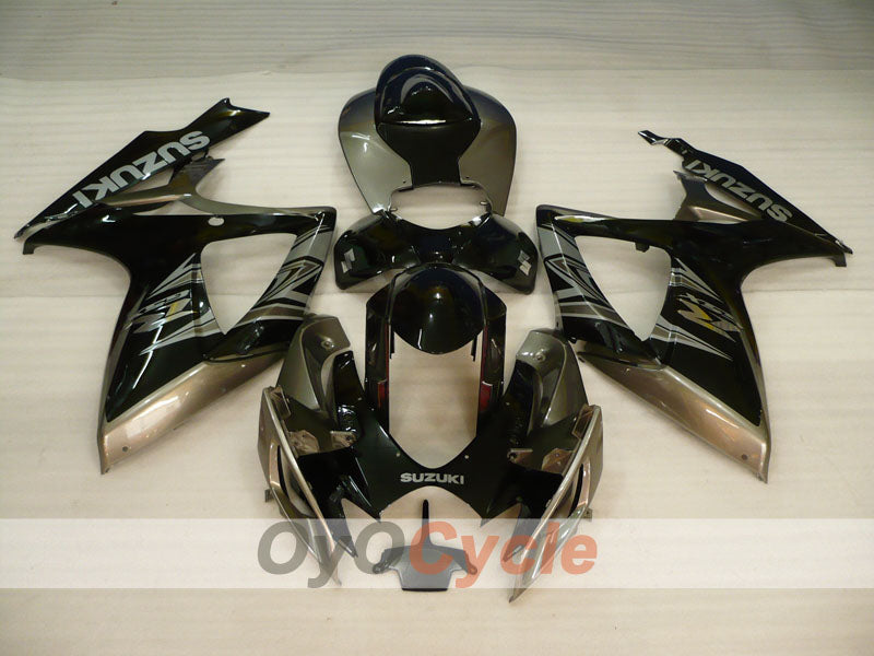 Kit de carenado por inyección para GSX R600 06-07 - Negro, Gris - Estilo de fábrica #OYO87905313