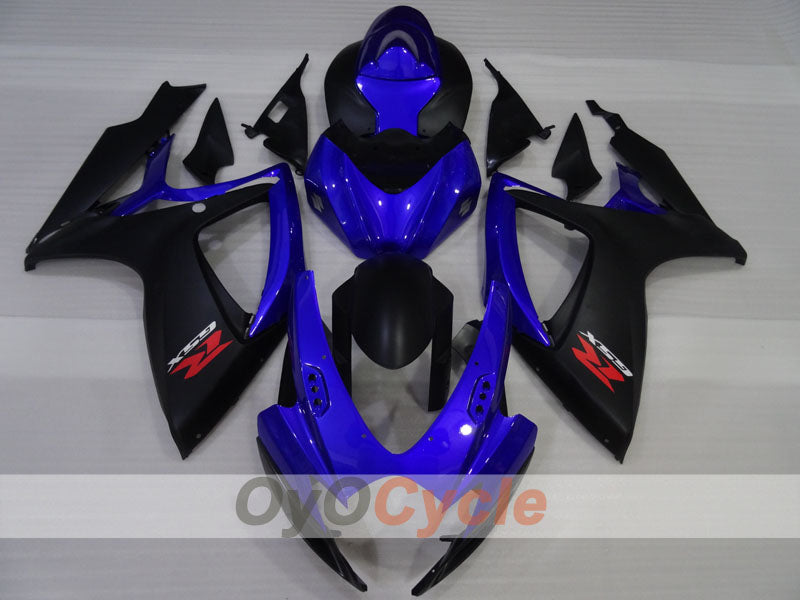 Kit de carenado por inyección para GSX R600 06-07 - Azul, Negro - Estilo de fábrica #OYO87905317