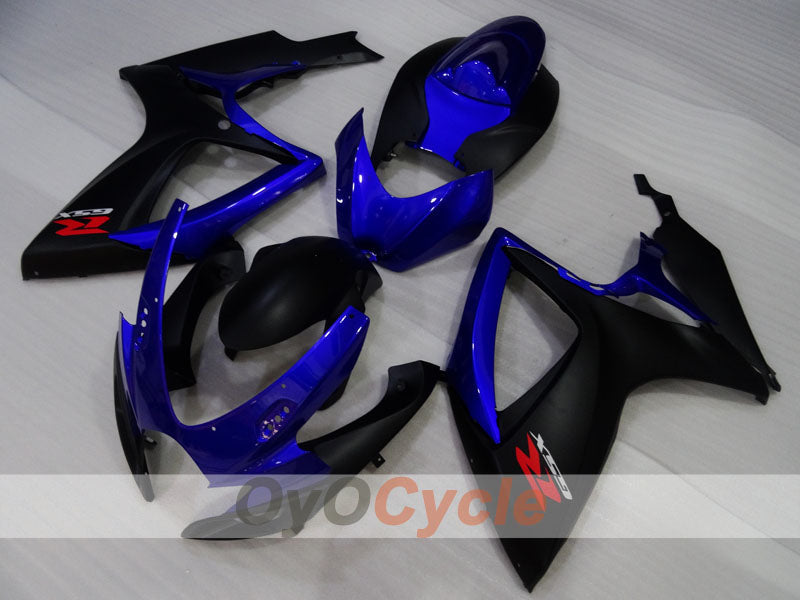 Kit de carenado por inyección para GSX R600 06-07 - Azul, Negro - Estilo de fábrica #OYO87905320