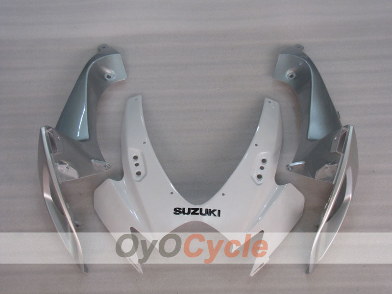 Kit de carenado por inyección para GSX R600 06-07 - Blanco, Plateado - Estilo de fábrica #OYO87905321