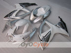 Kit de carenado por inyección para GSX R600 06-07 - Blanco, Plateado - Estilo de fábrica #OYO87905321