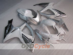 Kit de carenado por inyección para GSX R600 06-07 - Blanco, Plateado - Estilo de fábrica #OYO87905321
