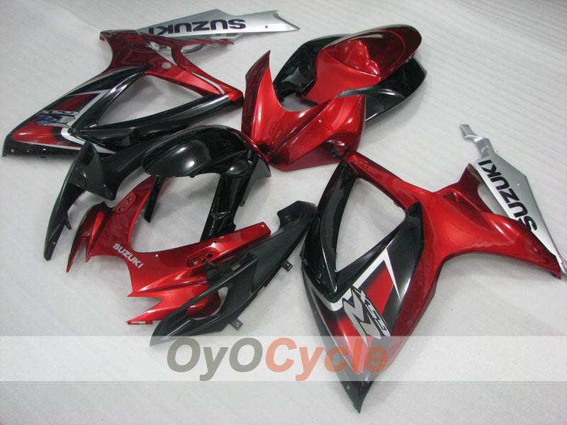 Kit de carenado por inyección para GSX R750 06-07 - Rojo, Negro - Estilo de fábrica #OYO87905361