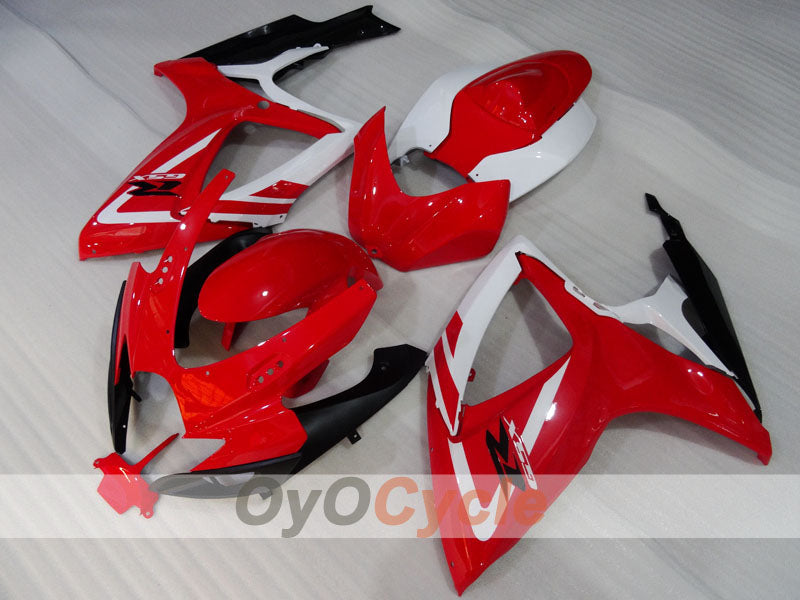 Kit de carenado de inyección para GSX R600 06-07 - Rojo, Blanco, Negro - Estilo de fábrica #OYO87905327