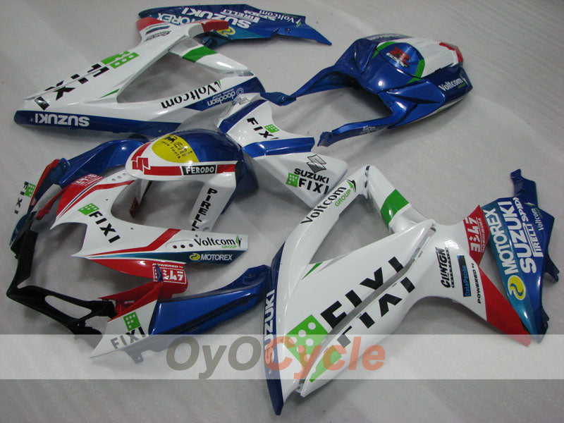 Kit de carenado por inyección para GSX R600 08-10 - Azul, blanco - FIXI #OYO87905379 Imagen principal del producto