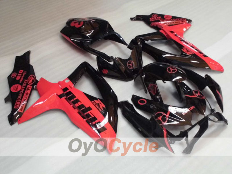 Kit de carenado por inyección para GSX R600 08-10 - Negro, Rosa - Jordan #OYO87905383