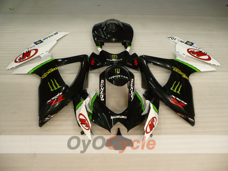 Kit de carenado por inyección para GSX R600 08-10 - Blanco, Negro - Monster #OYO87905388