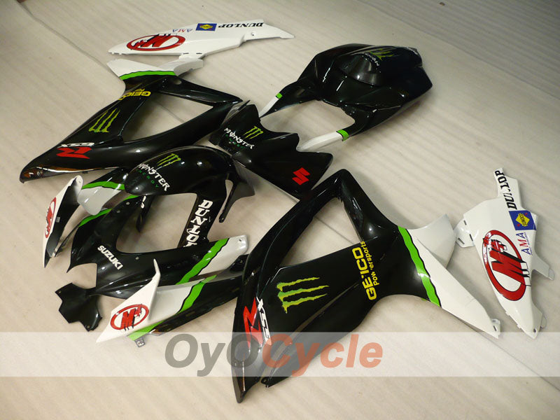 Kit de carenado por inyección para GSX R750 08-10 - Blanco, Negro - Monster #OYO87905431