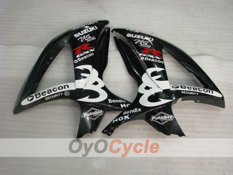 Kit de carenado por inyección para GSX R600 08-10 - Blanco, Negro - Beacon #OYO87905389