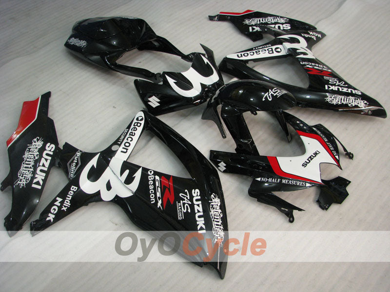 Kit de carenado por inyección para GSX R600 08-10 - Blanco, Negro - Beacon #OYO87905389 Imagen principal del producto