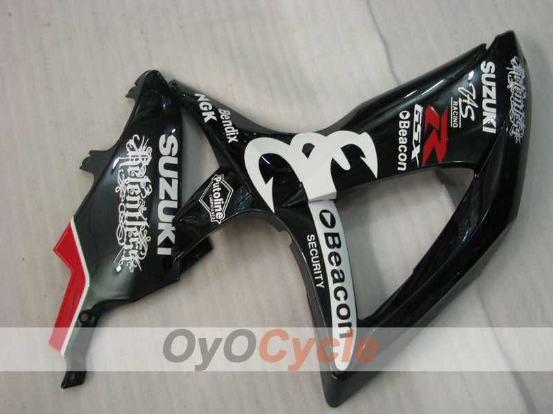 Kit de carenado por inyección para GSX R600 08-10 - Blanco, Negro - Beacon #OYO87905389
