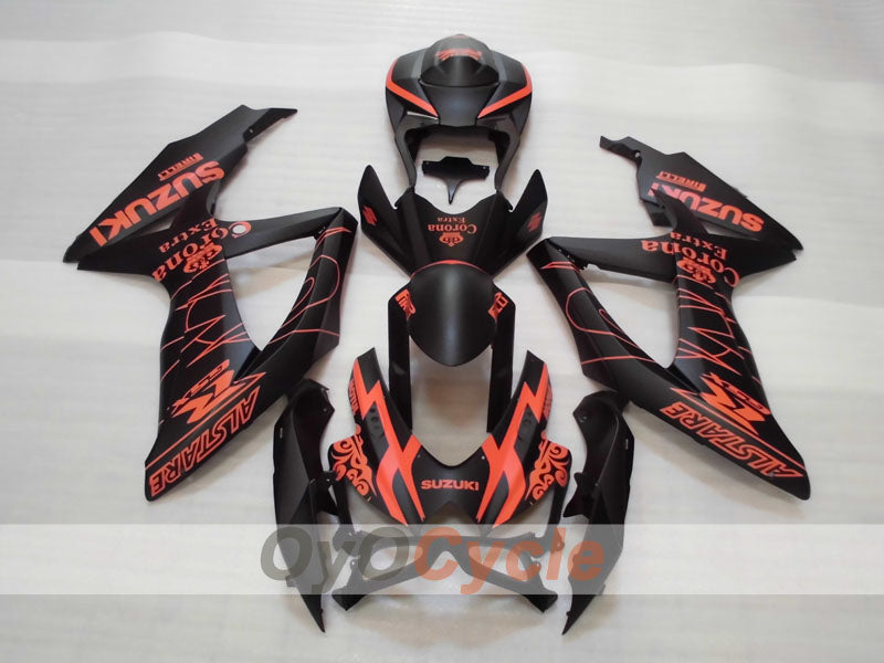 Kit de carenado por inyección para GSX R750 08-10 - Naranja, Negro, Mate - Corona #OYO87905434