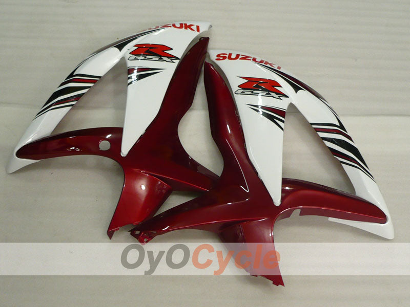 Kit de carenado de inyección para GSX R750 08-10 - Color rojo vino, blanco - Estilo de fábrica #OYO87905437