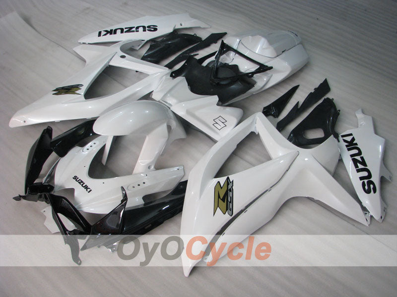 Kit de carenado por inyección para GSX R600 08-10 - Blanco, Negro - Estilo de fábrica #OYO87905397