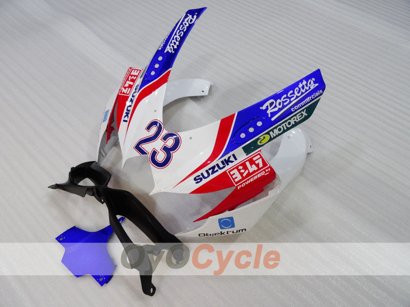 Kit de carenado por inyección para GSX R750 08-10 - Azul, Blanco - Voltcom #OYO87905443