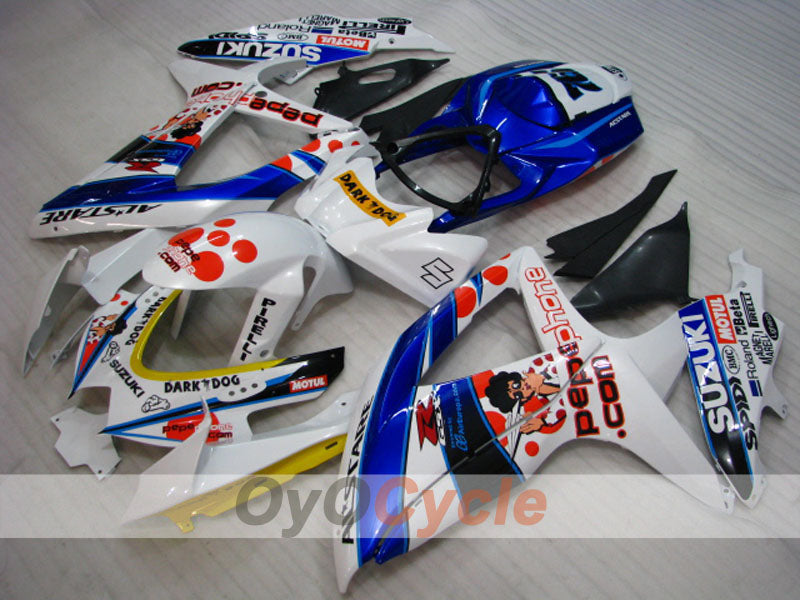 Carenado de inyección para GSX R750 08-10 - Azul, Blanco - Dark Dog #OYO87905458