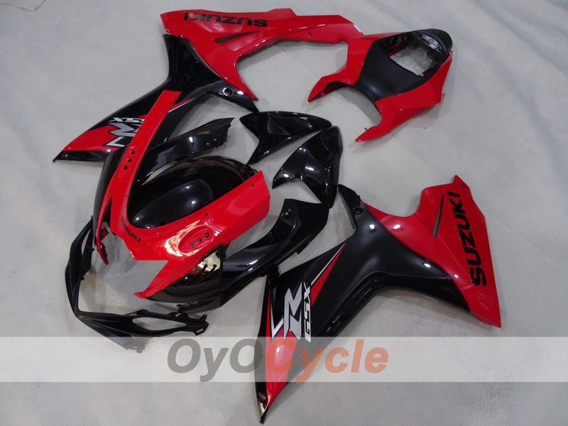 Kit de carenado por inyección para 11-26 GSX R600 - Rojo, Negro - Estilo de fábrica #OYO87905479