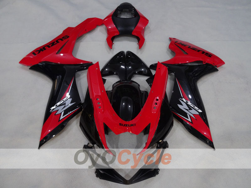 Kit de carenado por inyección para 11-26 GSX R600 - Rojo, Negro - Estilo de fábrica #OYO87905479