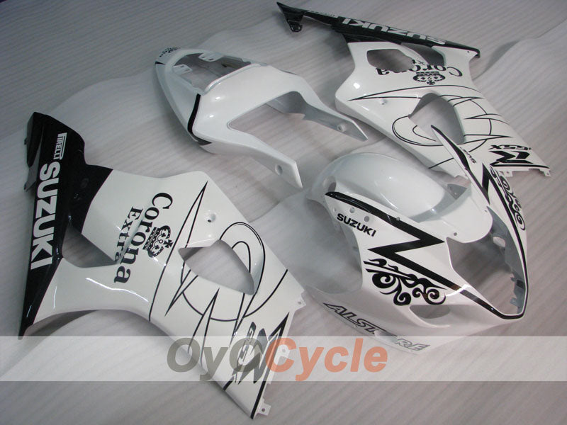 Kit de carenado por inyección para GSX R1000 03-04 - Blanco, Negro - Corona #OYO87905504