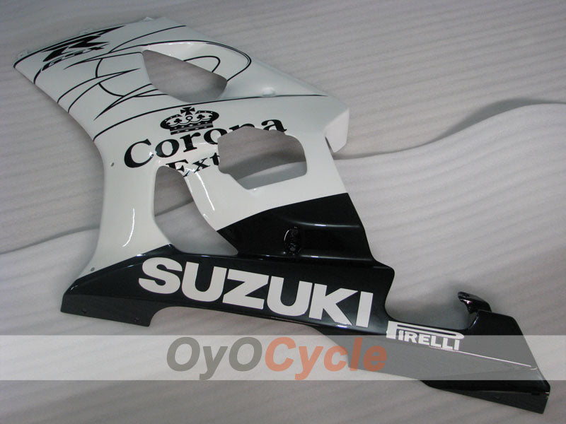 Kit de carenado por inyección para GSX R1000 03-04 - Blanco, Negro - Corona #OYO87905504
