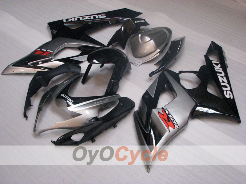 Kit de carenado por inyección para GSX R1000 05-06 - Negro, Plata - Estilo de fábrica #OYO87905517